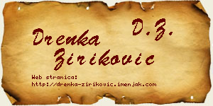 Drenka Ziriković vizit kartica